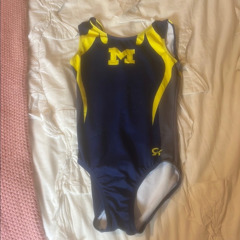 Blue and Yellow Athletic leotard